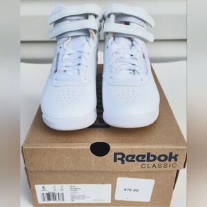 Reebok Women's Freestyle White Hi High Top Sneakers Size 5